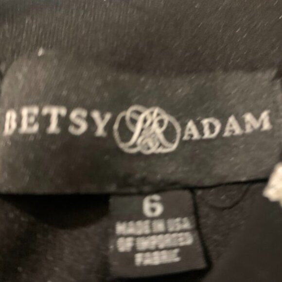 NWT Betsy & Adam Clipped Dot Chiffon Dress Size 6, Black with Metallic Detail - Picture 7 of 7